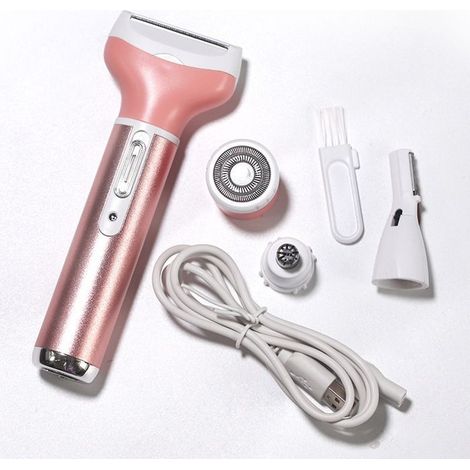 Rasoir électrique pour femme, rasoir électrique pour femme, 4 en 1, rechargeable, sans fil, indolore, pour épilation du corps, h (1/5)