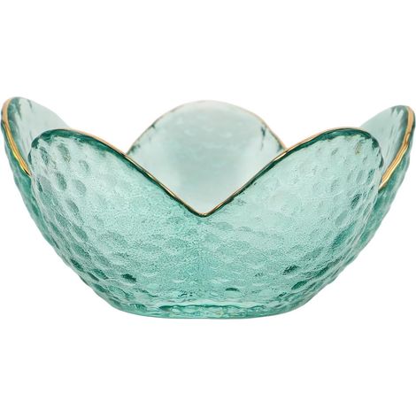 Petit Porte-bijoux en Verre Vert de Fleur pour Bagues et Boucles D'oreilles, Design Élégant et Polyvalent, pour Décoration de Chambre ou Bureau (1/5)