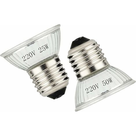 Chauffage et lumière pour cages à reptiles et amphibiens, 2 lampes UVA UVB 25W/50W/E27. (1/5)