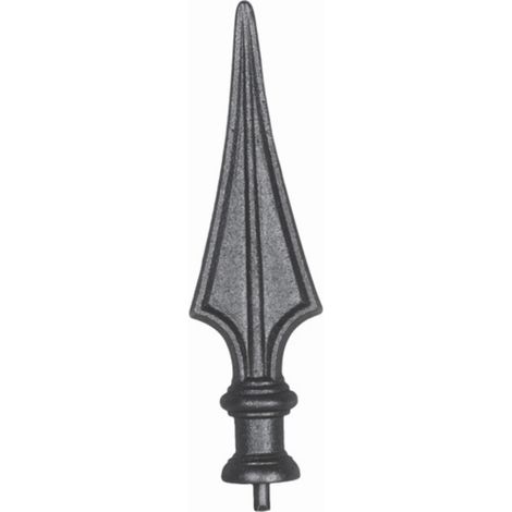 Pointe de lance - Hauteur 230mm largeur 64mm base ronde pleine avec tige Ø39mm - Fonte - À souder - DECO FER FORGE