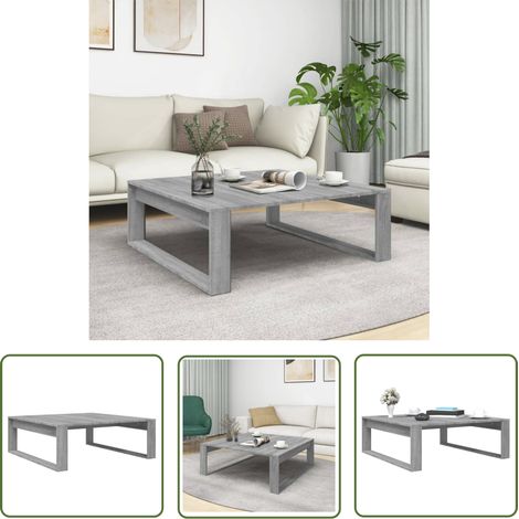 Table basse carrée en bois Luko 100cm - Classique et intemporelle-Chêne gris (1/5)
