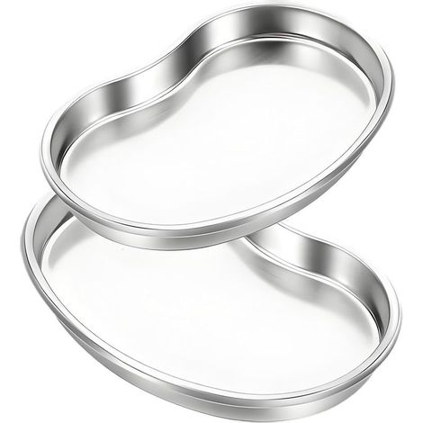 2 pièces Plateau à Instruments, Plateau rénal en Acier Inoxydable pour Plateaux de Laboratoire (1/5)
