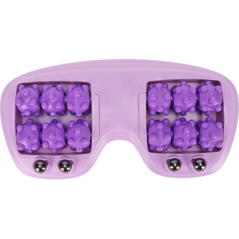Rouleau de massage des pieds double PP à billes magnétiques, améliore la circulation sanguine, outil de massage à domicile, violet. (1/5)