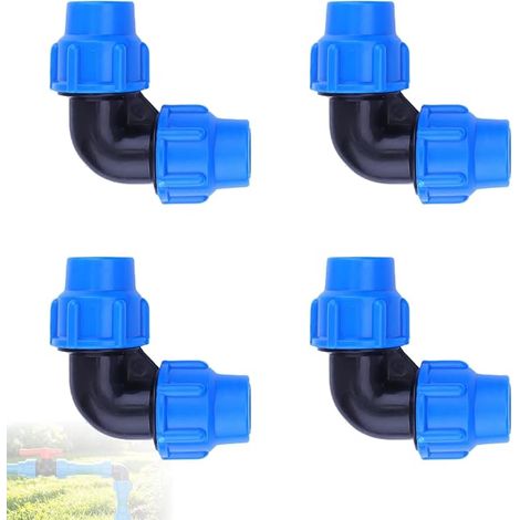 4 Pièces Raccord Coudé à 90 Degrés 25mm X 25 mm, Raccords De Plomberie Coudés Pour Tuyau D’eau Pe De Compression, Connecteur Plastique Pp Raccord (25mm, 4 Stück, Winkel 90°) (1/5)