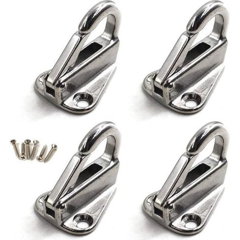 Ganci parabordi Alecta in acciaio inox resistente all'acqua di mare con viti per attrezzature di barche e navi (4 pezzi) (1/5)