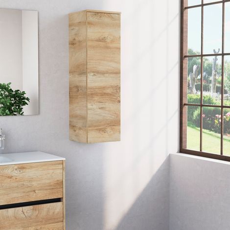 Inda - Colonna bagno con anta DX e 3 ripiani 30x102 cm - Rovere (1/4)