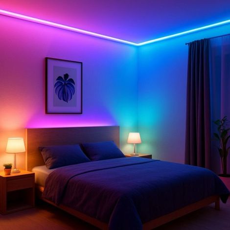 50M Striscia Led COB 8W/M 220V-240V 600lm IP65 CRI=80 Angolo 180°, 9 Colori Disponibili e RGB (RGB)