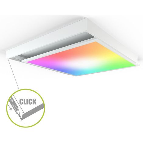 LED Panel Aufbaurahmen Click 60x60cm weiß Aufputz Montagerahmen