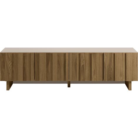 PERLA - Meuble TV 180cm en MDF Chêne foncé (1/5)