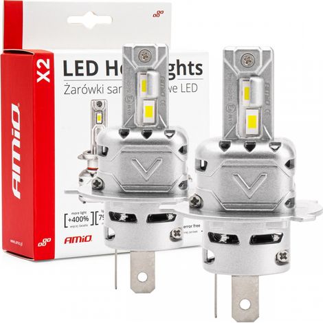 Bombillas LED para coche Canbus Serie X2 H4/H19 6500K amio-02972 (1/5)