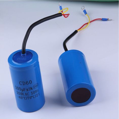 Condensateur de démarrage CD60 série 250 V 300 µF pour moteurs et compresseurs d'air - Condensateur d'excellente qualité (1/5)