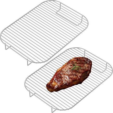 Juego de 2 rejillas para asar, de acero inoxidable, con distribución uniforme del calor, apilables, para la serie Ninja Woodfire OG700. (1/5)