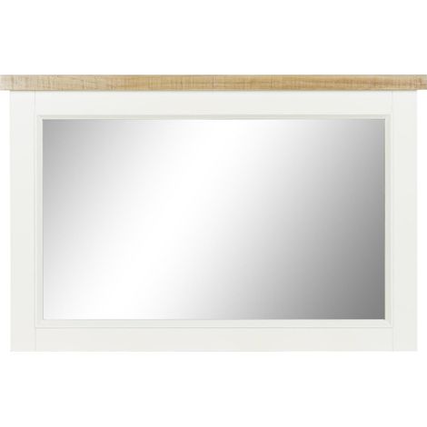 Miroir élégance bois paulownia beige et brun - Beige naturel et touches de brun (1/3)