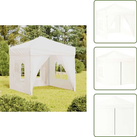 Tente de réception pliable avec parois Blanc 2x2 m - Tents De Jardin - Abri Jardin - Gazebo - Parasol - Chapiteau Pliable (1/5)