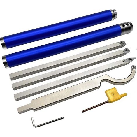 Irovami Outils tournage bois carbure – Ébauchoir/finition/creusage col cygne, manche aluminium, inserts diamant – Idéal pour tourneur, menuiserie, atelier