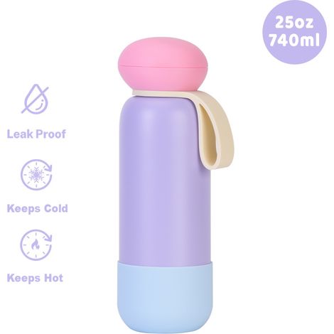 Bouteille Isotherme Extérieur 2025 25oz Acier Inoxydable Portable Grande Capacité Color-Block Nouveau (1/5)