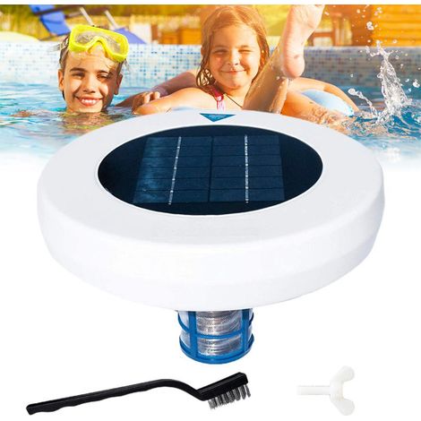 Solar-Poolionisator, algenfrei, kristallklares Wasser, 22.000 Gallonen, Gleichstrom-Niederspannung, Weiß, 26 x 25,5 x 19,7 cm (Weiß)