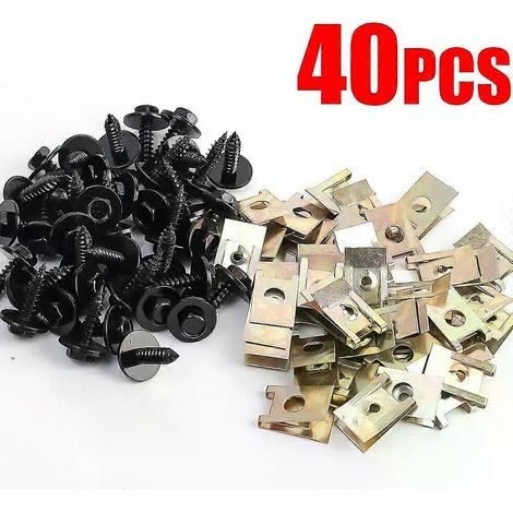 Écrous/vis/rondelles métalliques pour protection de châssis/moteur, clip en U, pour BMW E46 E92 E90 F10, pare-chocs/aile, vis à tête cruciforme, 40/20 pièces (1/4)