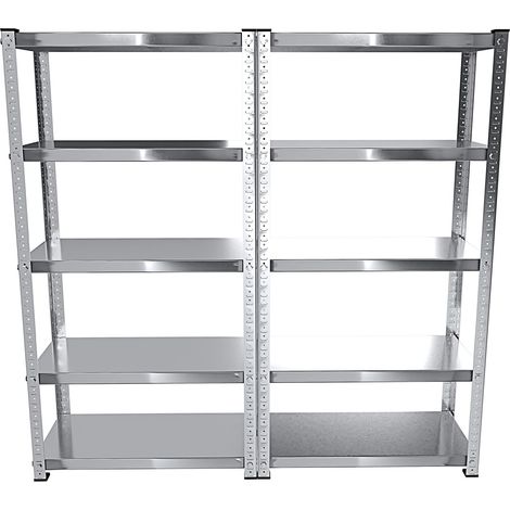 2 Scaffali In Metallo Scaffale Con 5 Ripiani Regolabili Ideale Per Garage Officina Cantina Capannone Magazzino Design Modulare 187 x 100 x 30 cm - Set: 2