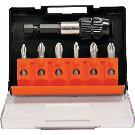 1CF PORTAINSERTO CON INSERTI PHILLIPS E POZIDRIV 7 pz