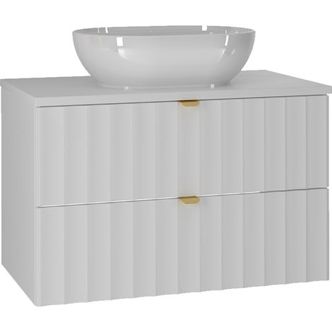 Meuble simple vasque 80cm Lexa Blanc (1/5)