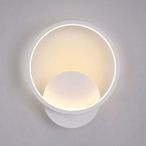 Bardusch - DELIPOP Applique Mural Interieur - 12W Lampe Murale Moderne Ronde - Blanc Chaud 3000K pour Salon Chambre Escalier Couloir - Blanc (1/4)
