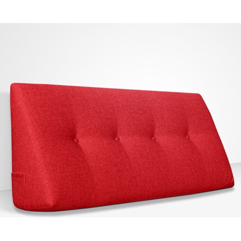 EVERGREENWEB - Cuscino da Lettura ergonomico, Cuscino Schienale a Cuneo per Letto e Divano Cuscino Per gambe Testata letto Misura 100x26 cm Colore Rosso 100% Made in Italy CHILL PILLOW (1/5)