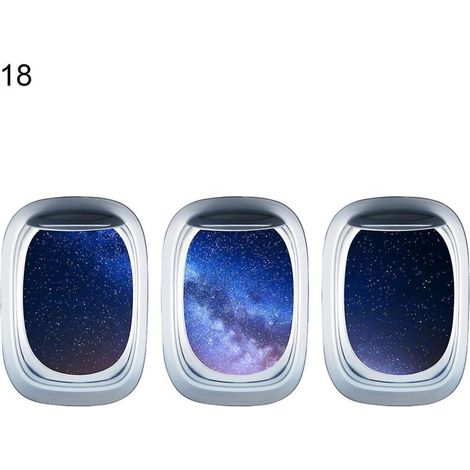 Set mit 3 selbstklebenden 3D-Wandaufklebern mit Flugzeugmotiven und Landschaftsansicht, für Zuhause – 18 (1/5)