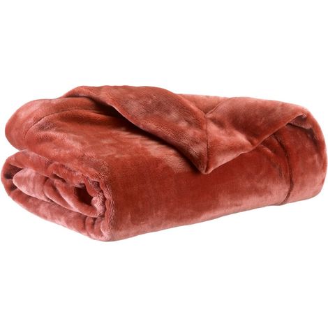 Plaid Doux Couverture Moelleuse pour Canapé et Lit Coloris Sienne 150 x 200 cm - PANGIVO