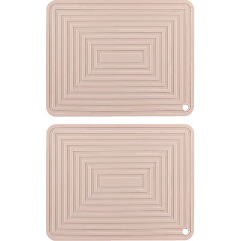 Dessous de plat en silicone pour plats chauds/manique résistante à la chaleur, antidérapant, épais et flexible, pour table de cuisine (rose) (1/3)