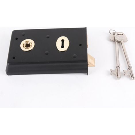 Narrow Style Rimlock Reverse Blk To Pass 140mm x 76mm -