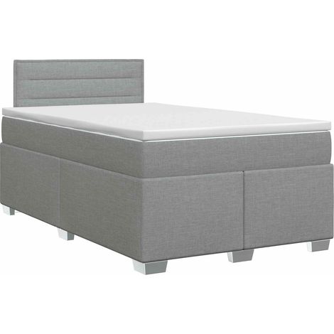 Boxspringbett mit Matratze Hellgrau 120 x 190 cm Stoff vidaXL (1/5)