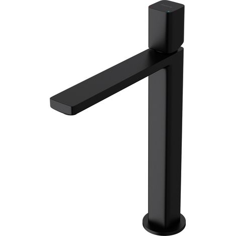 doporro® Einhebelmischer Schwarz matt 30,9 cm hoch Waschbeckenarmatur eckig Waschtischarmatur Einlochmontage DIN-Anschluss