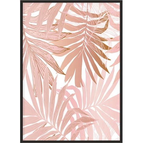 BILDPOSTER IM RAHMEN 43x33 cm Rosa Blätter P1231 (1/4)