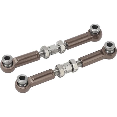 Lot de 2 biellettes de direction en alliage d'aluminium pour voitures RC MJX 14210, 14209, 16208 et 16209 (échelle 1/14), couleur titane. (1/5)