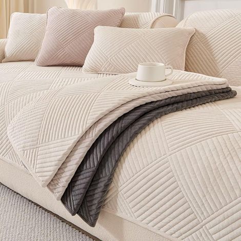 Protezione per divano - Protezione per divano per cani - Copridivano antiscivolo - Copricuscino - Copridivano antiscivolo universale per soggiorno - Colore caffè - 90x90 cm (1/5)