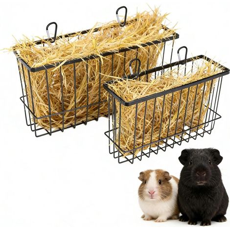 Hay Rake Hay Rake Dispenser Hay Rack for Rabbits Guinea Pigs Large Medium Metal with Hook for Rabbits Guinea Pigs Chinchilla (1/5)