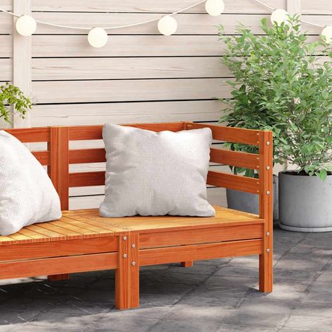 vidaXL Canapé d’angle de jardin cire marron bois de pin massif (1/5)