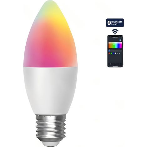 Ampoule LED Aigostar C37 E27 6,5 W RGB+CCT à membrane intelligente Bluetooth, ampoule bougie