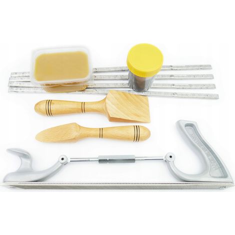 Kit per stagnatura della carrozzeria: stagno al 25%, pasta, cera, spatola, pialla, raspa (1/5)