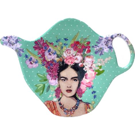 Soucoupe pour sachet de thé frida khalo vert