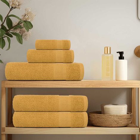 vidaXL Hand Towels "FROGN" 4 pcs Gold 50x100 cm 360 gsm (1/5)