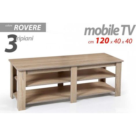 Mobile soggiorno sala basso porta tv cm 120x 40 x 40 h rovere