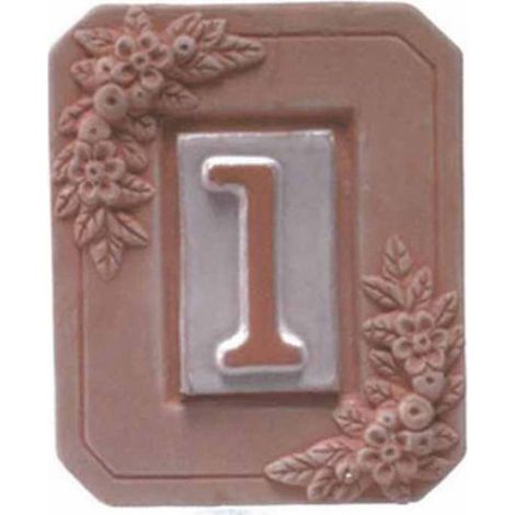5 x PORTANUMERO IN TERRACOTTA 1 POSTO 13X16 CM