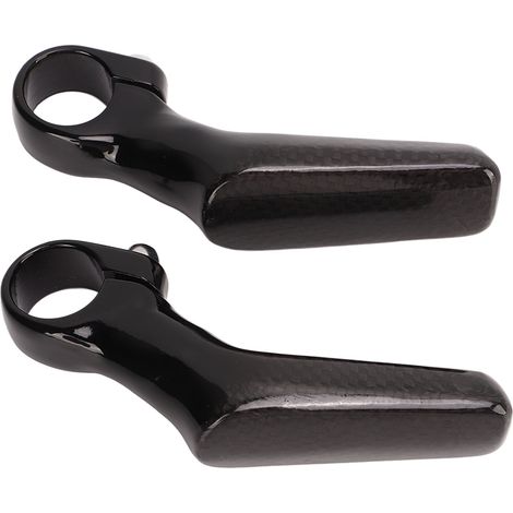 Embouts de guidon pour VTT (1 paire), en fibre de carbone 3K, forme en L, ergonomiques, pour guidon de vélo de route de 22,2 mm, finition brillante. (1/5)
