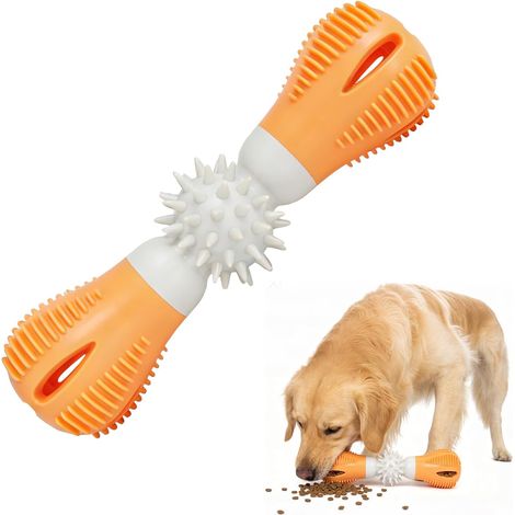 Jouet de Nettoyage Dentaire Jouet Interactif Chien Distributeur de Croquettes pour Chien Jeu Intelligence Jouets pour Animaux de Compagnie Jouet d Occupation Anti Ennui Stimulation Mentale (orange) (1/5)