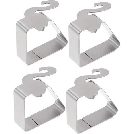 Bardusch-4 pinces fixation inox – clips antidérapants – design créatif/pratique – cuisine/restaurant/événements extérieurs (1/5)