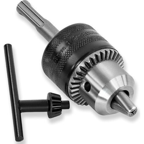 Adaptateur SDS-Plus Mandrin Perceuse 1,5-13 mm 1/2-20 UNF avec et Clé de Serrage (1/5)