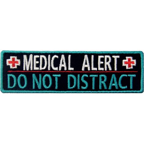Chien de service Alerte médicale ne pas distraire Gilets/Harnais Brodé Crochet et boucle d'attache Patch (1/5)