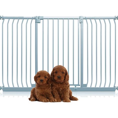 Bettacare Extra Tall Elite Dog Gate, 161cm - 170cm, Matt Grey, Extra Tall 96.8cm in Height, Pressure Fit Pet Gate